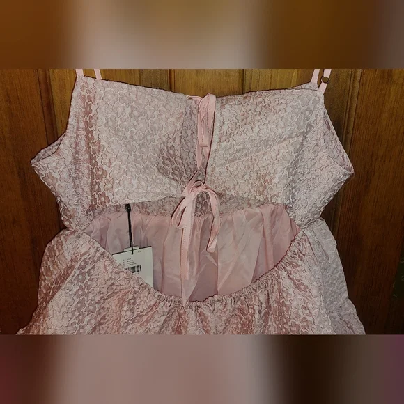 Aureta Studio x Anthropologie Square-Neck Bubble-Hem Mini Dress in Pink - Picture 13 of 16